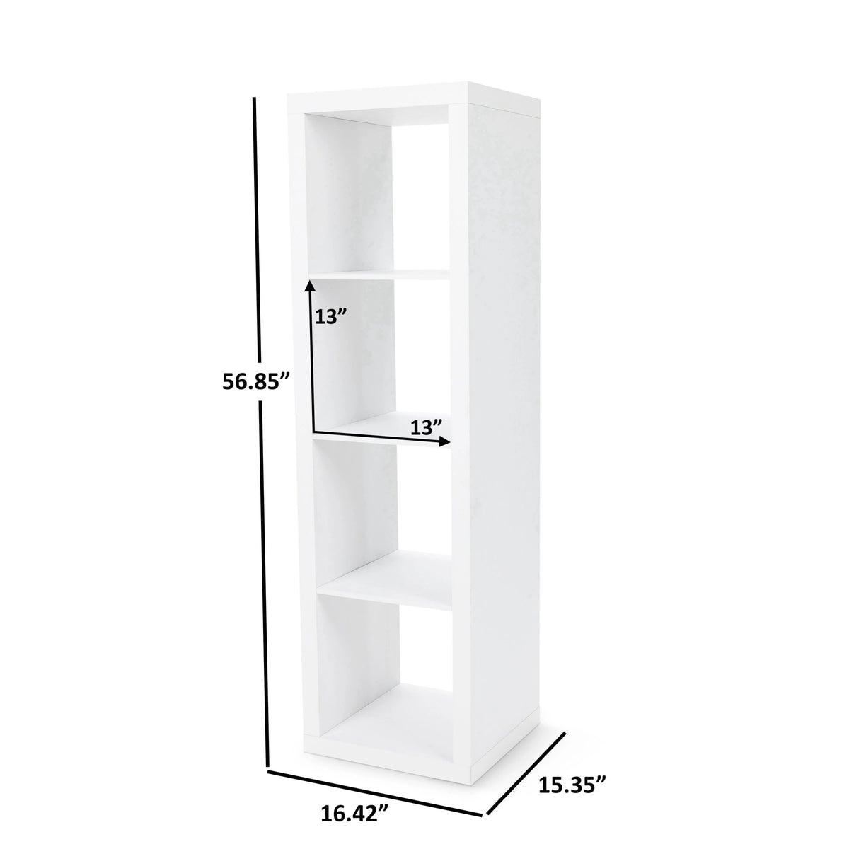 Better Homes & Gardens 4-Cube Vertical Storage Organizer, White Texture
