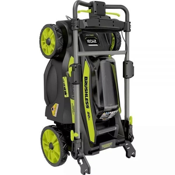 RYOBI 40V Brushless 20 in. Walk Behind Self-Propelled Mower/String Trimmer/Leaf Blower with (2) Batteries and (2) Chargers