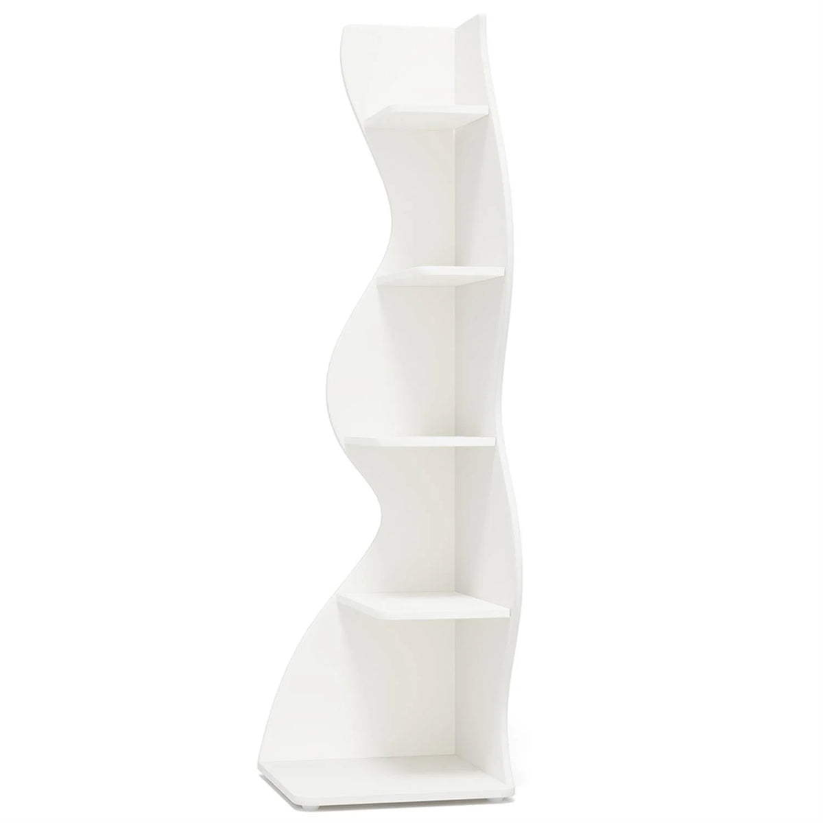 Finihen 5-Tier Corner Bookcase, Wood Bookshelf Storage Organizer, 70" Tall Display Standing Shelf Unit for Bedroom, Living Room, Green