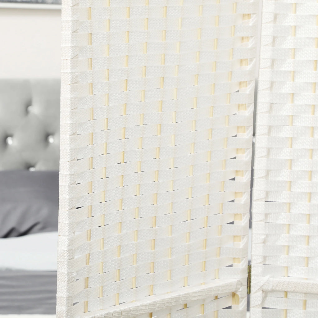 HOMCOM Room Divider, 8 Panel Folding Privacy Screen, 5.6' Tall Freestanding Partition for Home Office, Bedroom, White