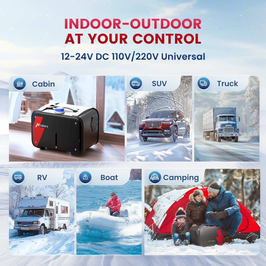 Hcalory Diesel Air Heater 8KW All in one Adjustable Parking Heater, 12V Thermostat with LCD Monitor,Parking Diesel Heaters 110V AC & 12V 24V DC for Car,RV,Truck,Boat,Motorhome
