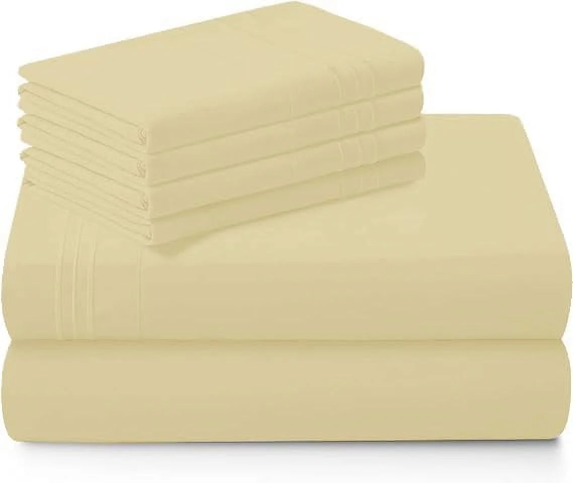 1000 Thread Count 4-Piece 100% Egyptian Cotton Bed Sheets Luxury Hotel Sheets Fits Mattress Upto 21" Deep Pocket, Twin XL Size - Burgundy Solid