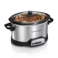 Hamilton Beach 4 Qt Programmable Slow Cooker, Stoneware Crock with Removable Pot, Stainless Steel