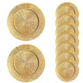 Antique Gold 13" Charger Plates - 100-Pack Plastic Dinnerware for Weddings, Holiday Tablescapes & Luxury Events