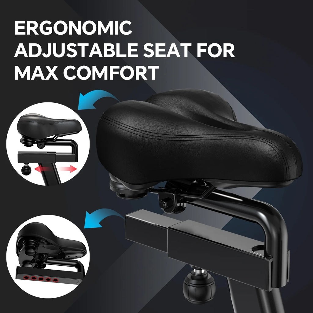 LNOW Commercial Built-in Bluetooth Fan Exercise Bike, Adjustable Air Resistance with Dual-Action Handlebars, Heavy Duty Indoor Cycling Bike for Home Gym Traininning, 350lbs Arm/Leg Cardio Workout