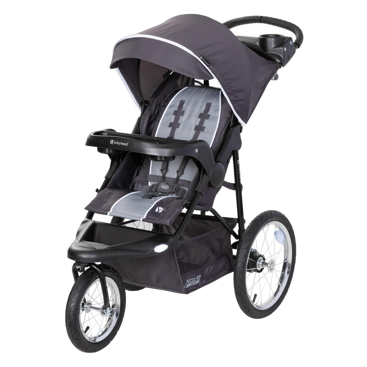Baby Trend Xcel-R8 Plus Jogging Stroller with LED Lights. Liberty Grey