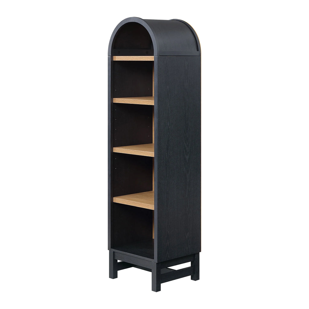 Better Homes & Gardens Juliet Narrow Arch Bookcase, Rich Black and Light Honey