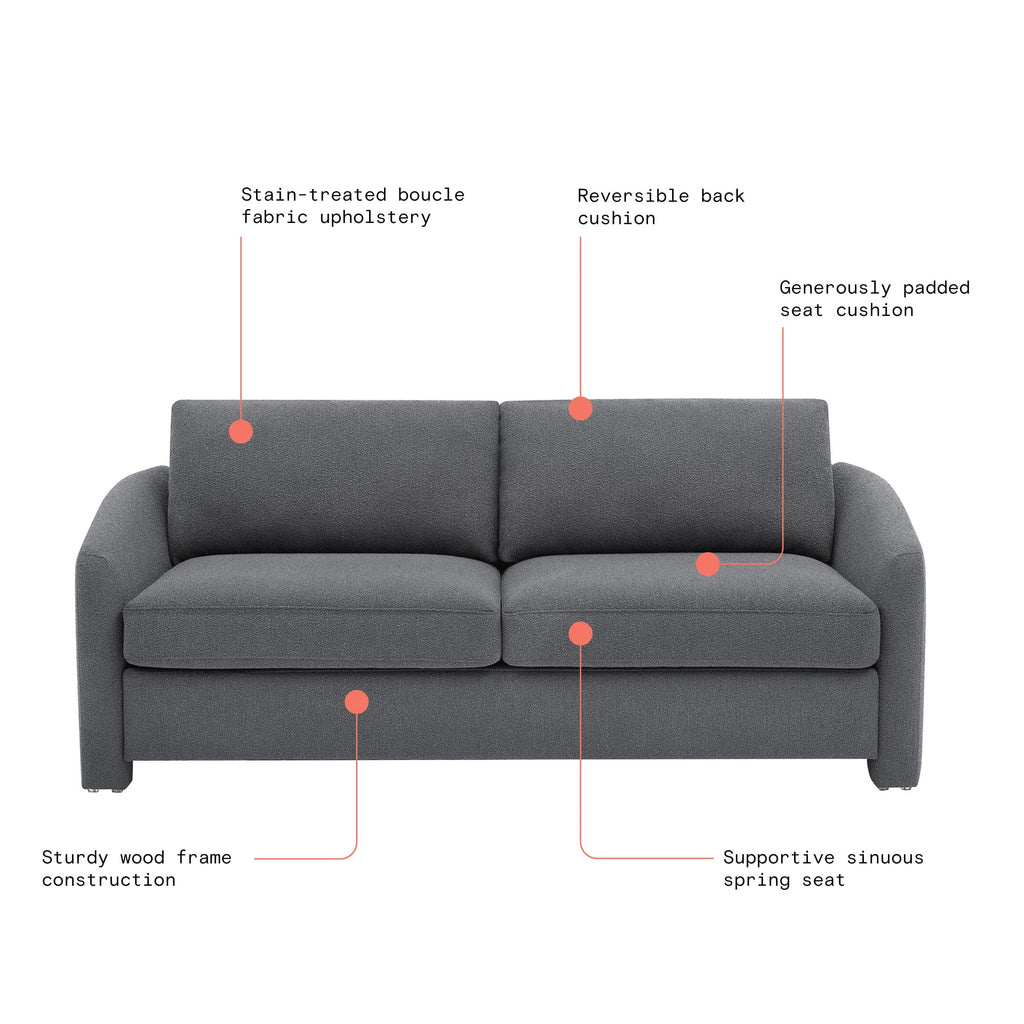 Beautiful Drew 72.2" Sofa by Drew Barrymore for Adults, Striped Linen