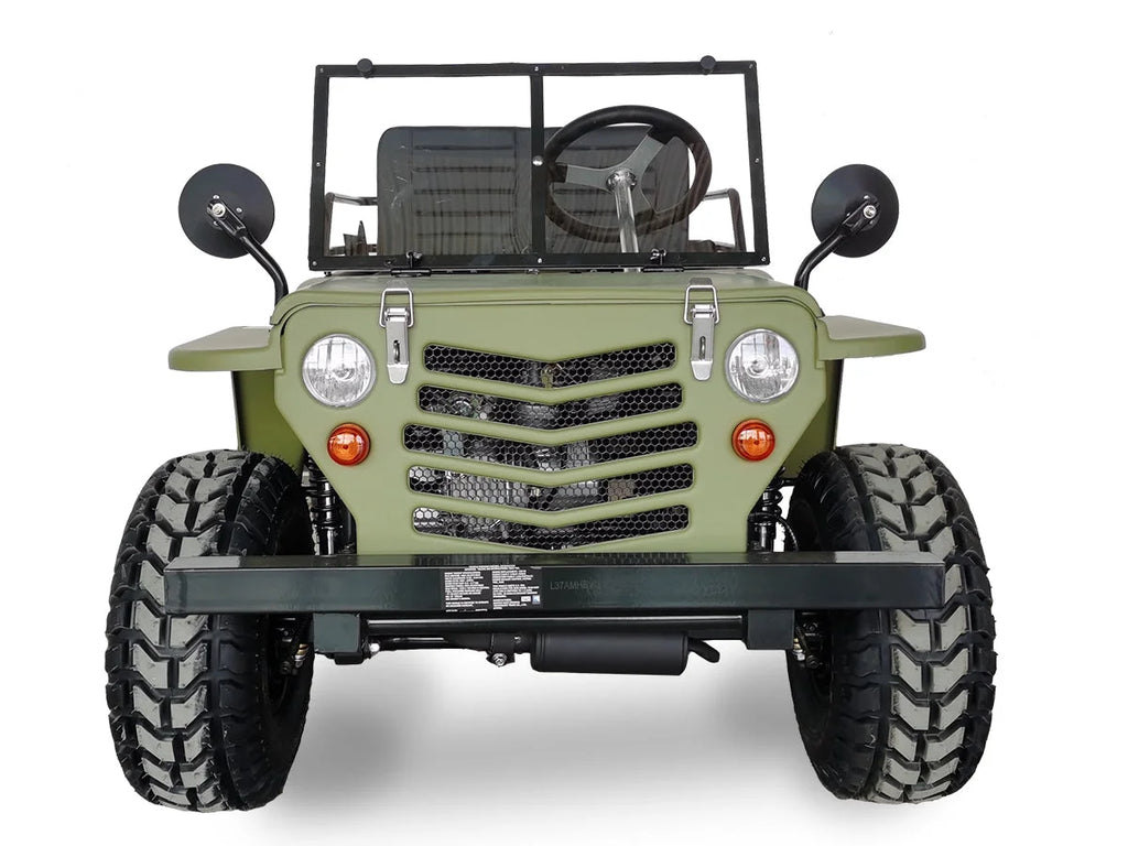 SYX MOTO 125cc Go Kart 4-Wheeler, 3-Speed + Reverse, Electric/Kick Start, 35 MPH Max Speed for Teens & Adults, Matte Green