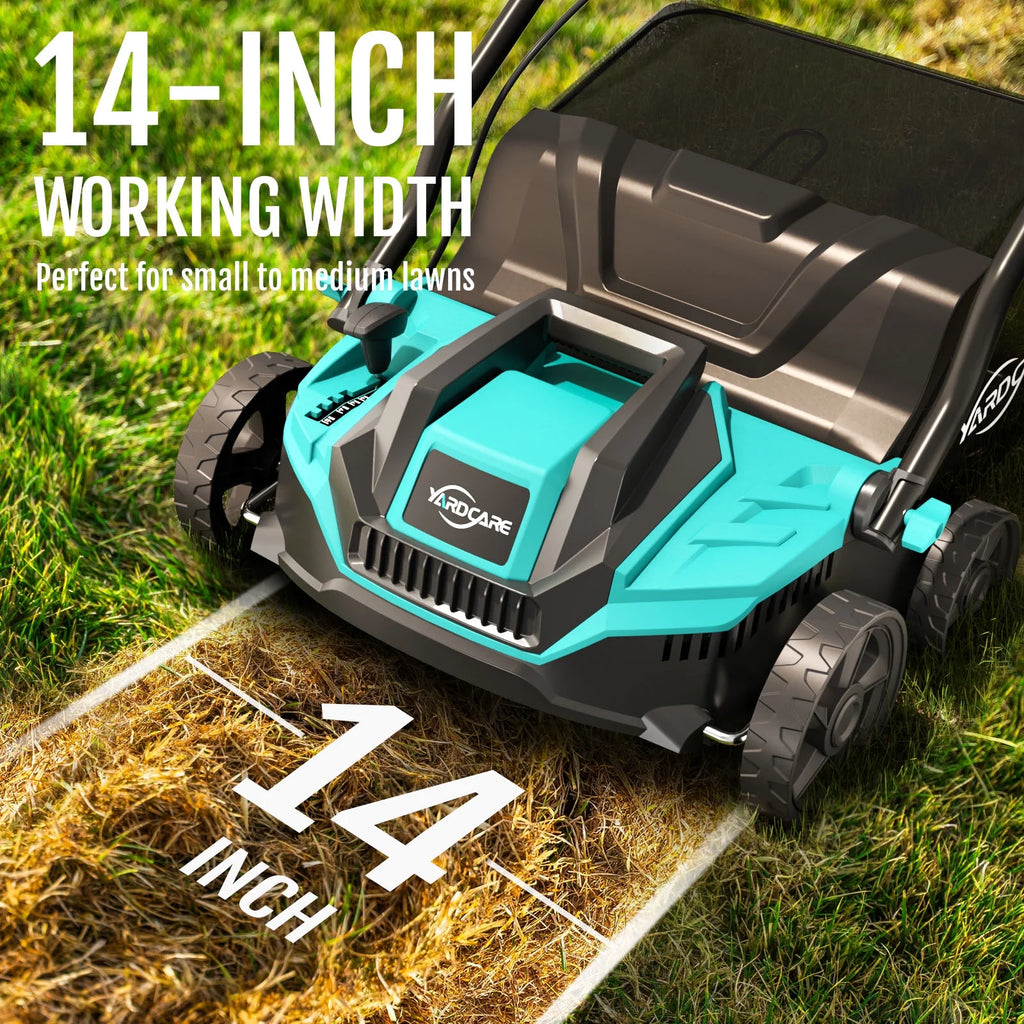 2-in-1 Scarifier and Dethatcher �C Deep Soil Revitalization with High-Torque Motor, Adjustable Depth Control, Dual Safety Switch & Removable 10.5-Gallon Thatch Bag
