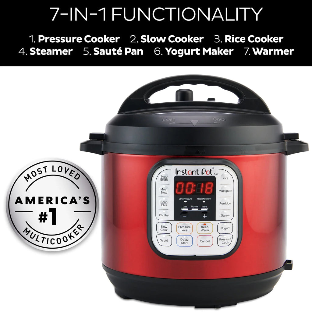 Instant Pot Duo�?6 Quart Multi-Cooker, Red Stainless Steel