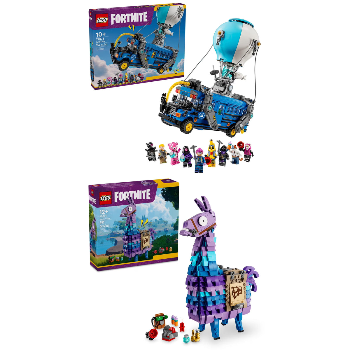 LEGO Fortnite Battle Bus and Supply Llama Building Se