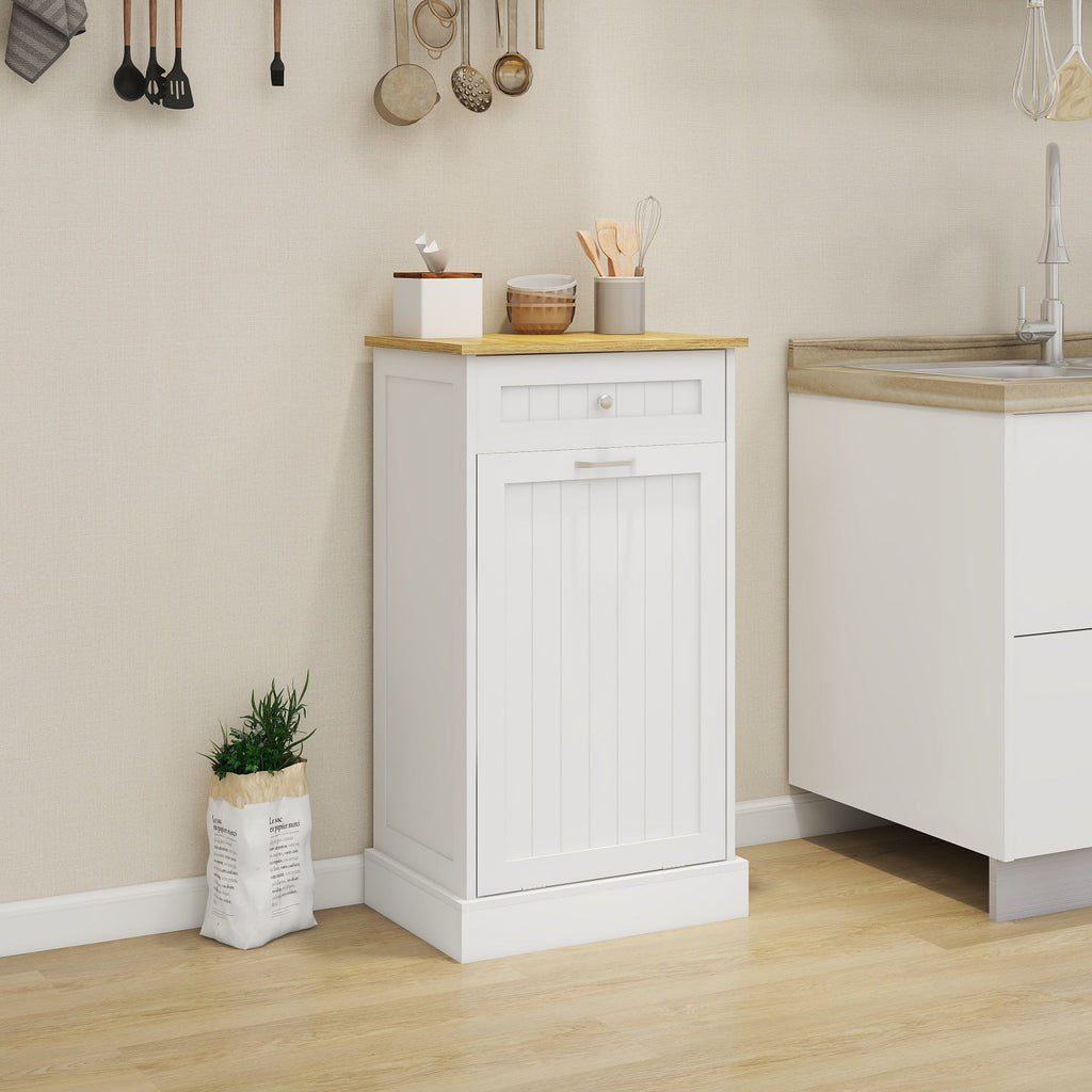 Tilt Out Trash Bin Cabinet 13 Gallon Pet Proof Trash Can Holder Kitchen Island Without Garbage Bin or Tilt Out Laundry Hamper,Hidden Trash can Cabinet Pull Out