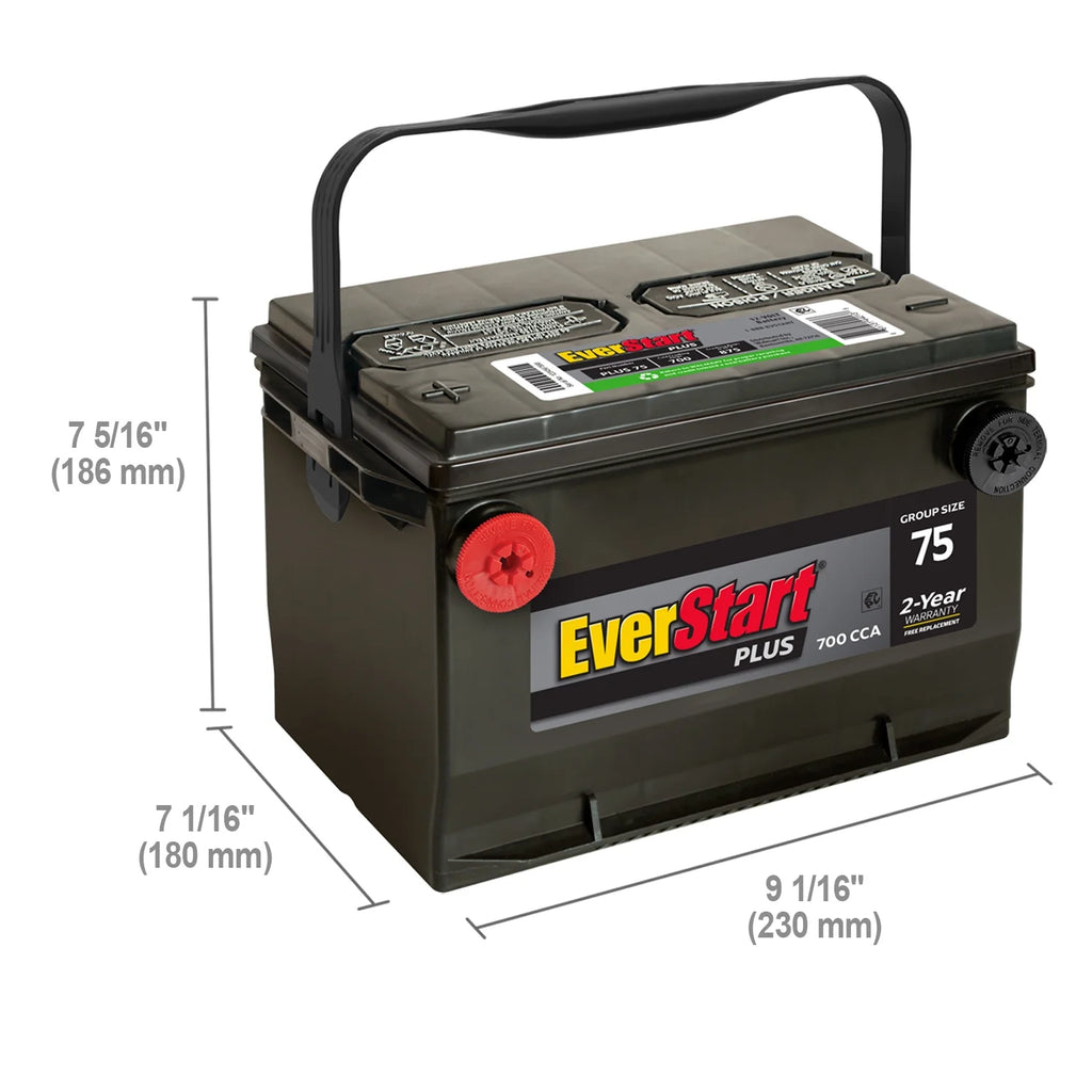 EverStart Plus Lead Acid Automotive Battery, Group Size 75 12 Volt, 700 CCA
