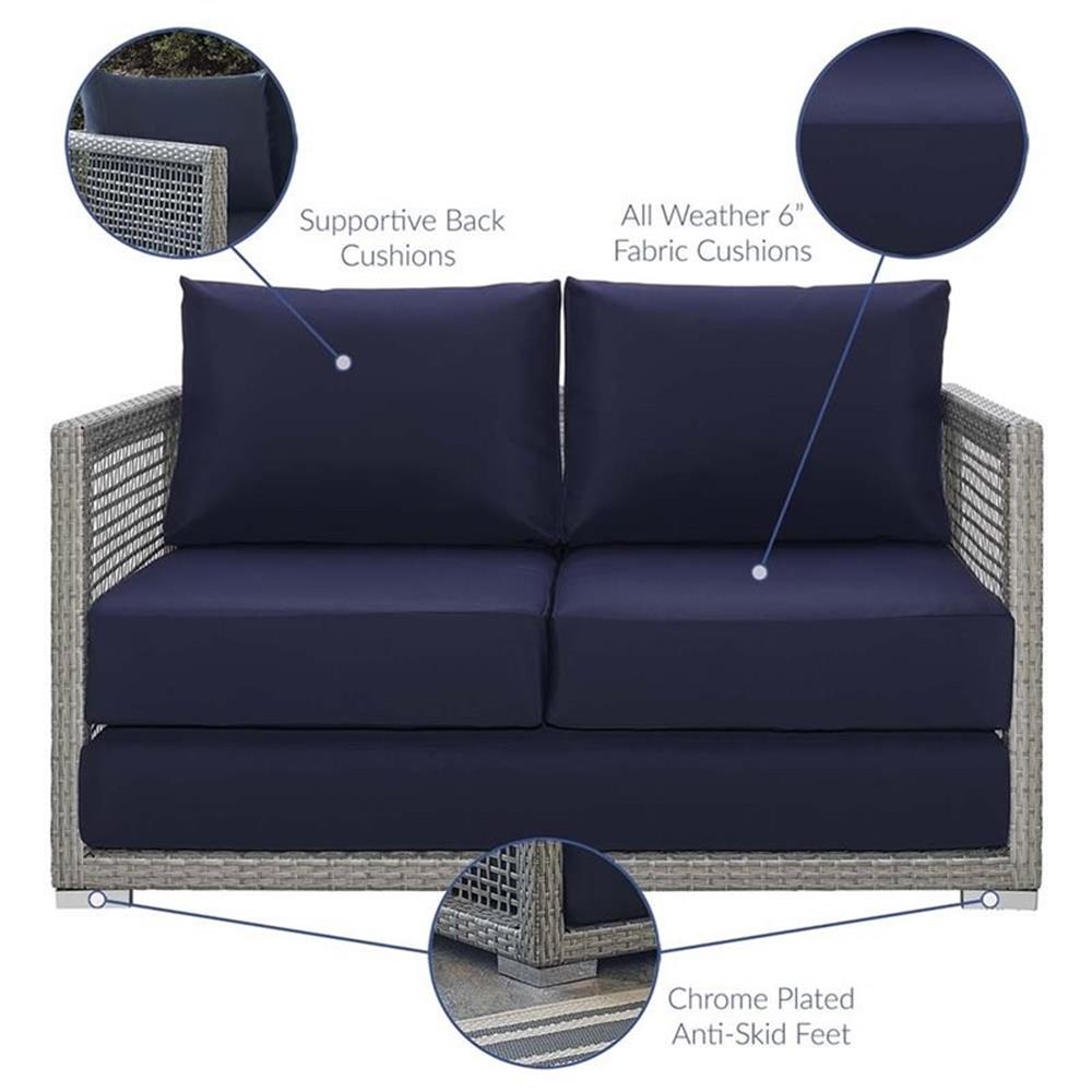 Afuera Living Wicker Patio Loveseat in Gray