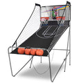 Costway Dual LED Electronic Shot Basketball Arcade Game with 8 Game Modes 4 Balls Foldable Grey