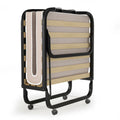 Gymax Folding Bed w/ Memory Foam Mattress Rollaway Metal Guest Bed Sleeper Made in Italy