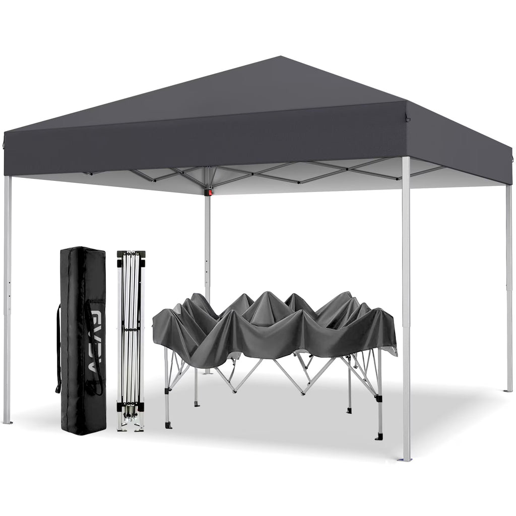 GVDV Canopy Tent, 10x10 ft Easy Pop up Outdoor Canopy Tent, Portable Straight Leg Gazebo Instant Canopy, Blue