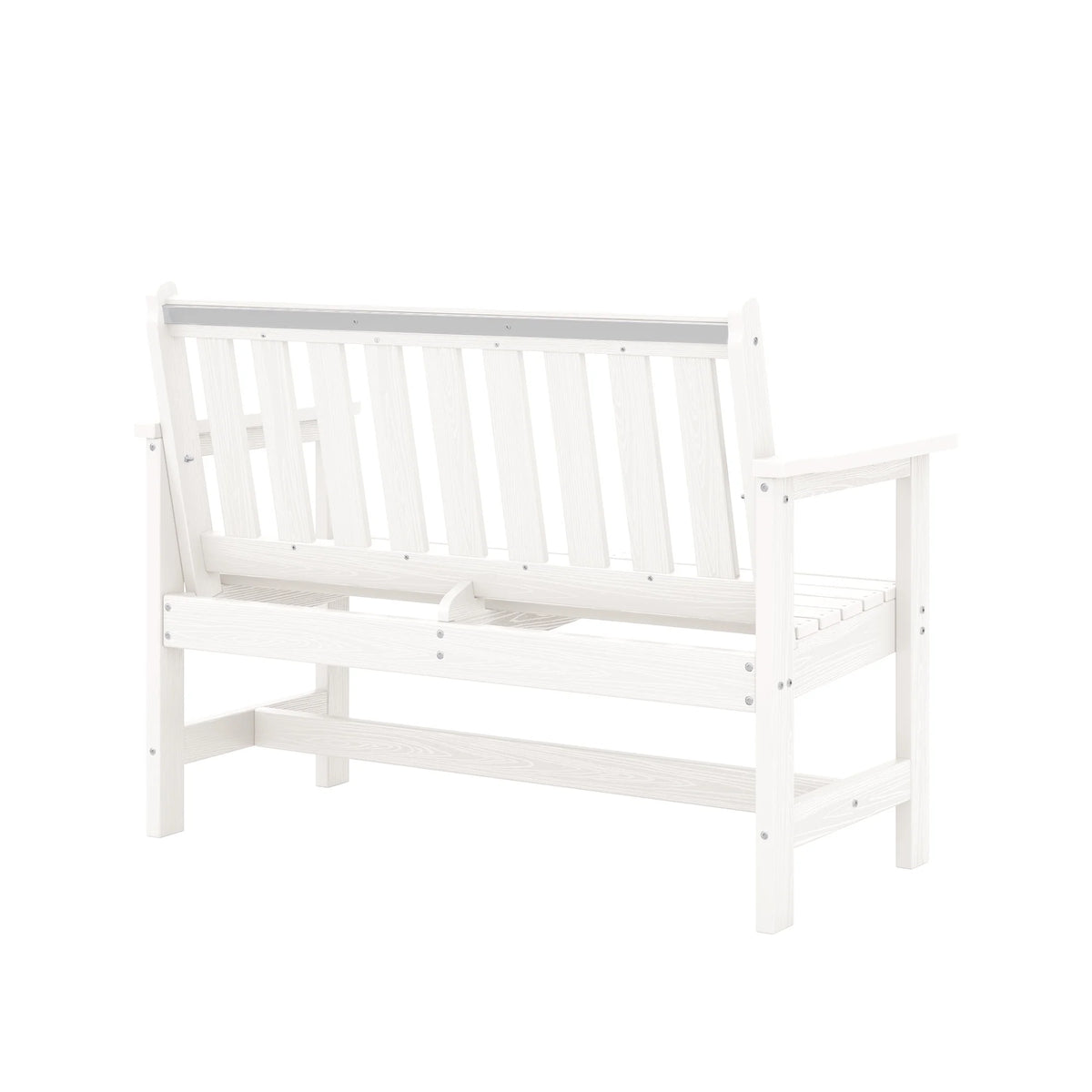 SERWALL Outdoor Bench for 2-Person, Weather-Resistant HDPE with Aluminum Reinforcement, Supports 660 lbs, Comfortable Seating for Patio, Garden, and Porch, Black