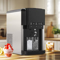 Advwin 3 in 1 Water Dispenser with Ice Maker Countertop, Bullet Ice, Crushed Ice, Water Cooler, 44Lbs/24H, 12 Ice Cube/6Min, Self-cleaning, 4Lbs Ice Storage, Home, Kitchen, Party, RV
