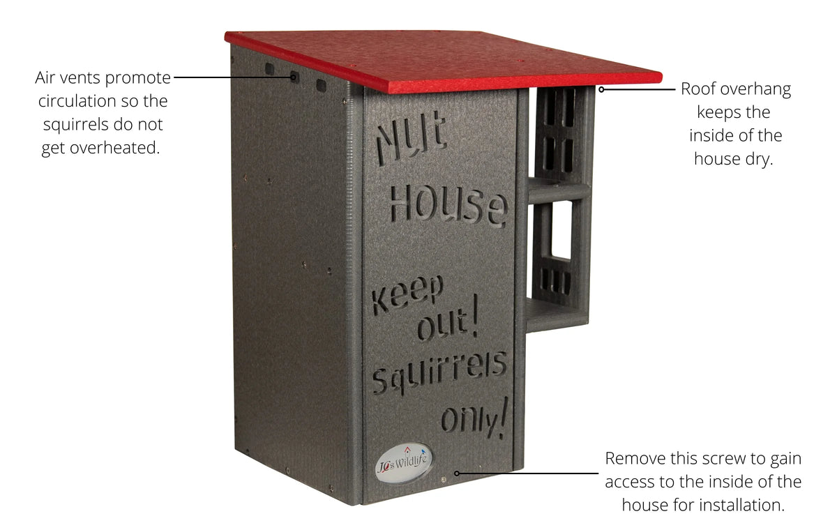 JCs Wildlife Ultimate Squirrel House Nesting Box (Blue/Gray) - A Perfect Home for Squirrels!