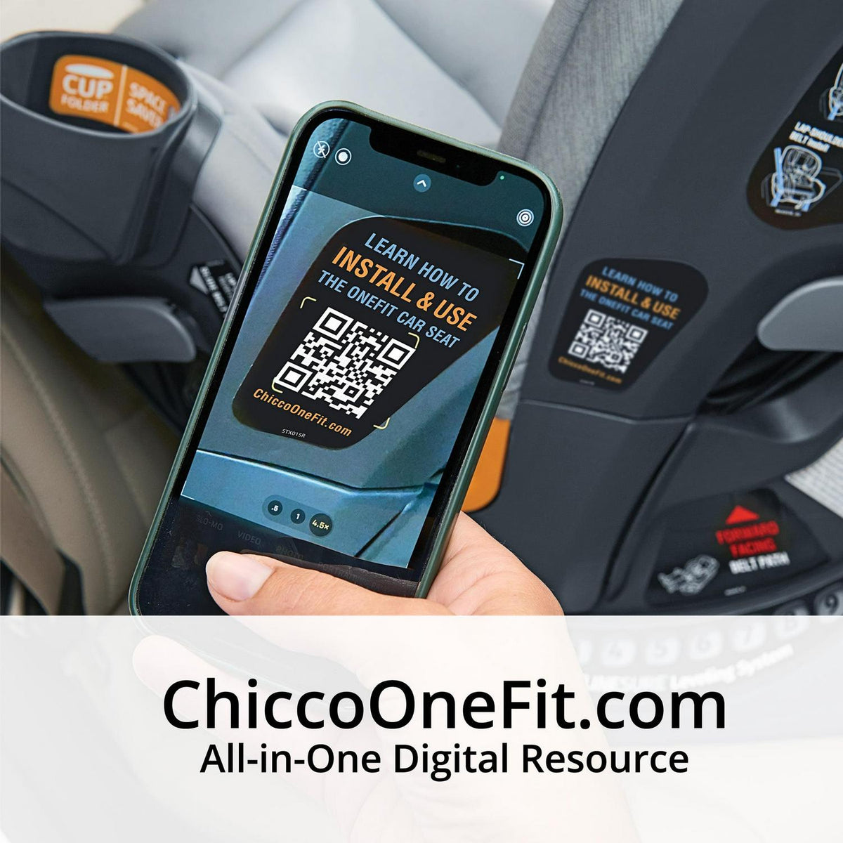 Chicco OneFit ClearTex All-in-One Car Seat - Slate (Grey). New
