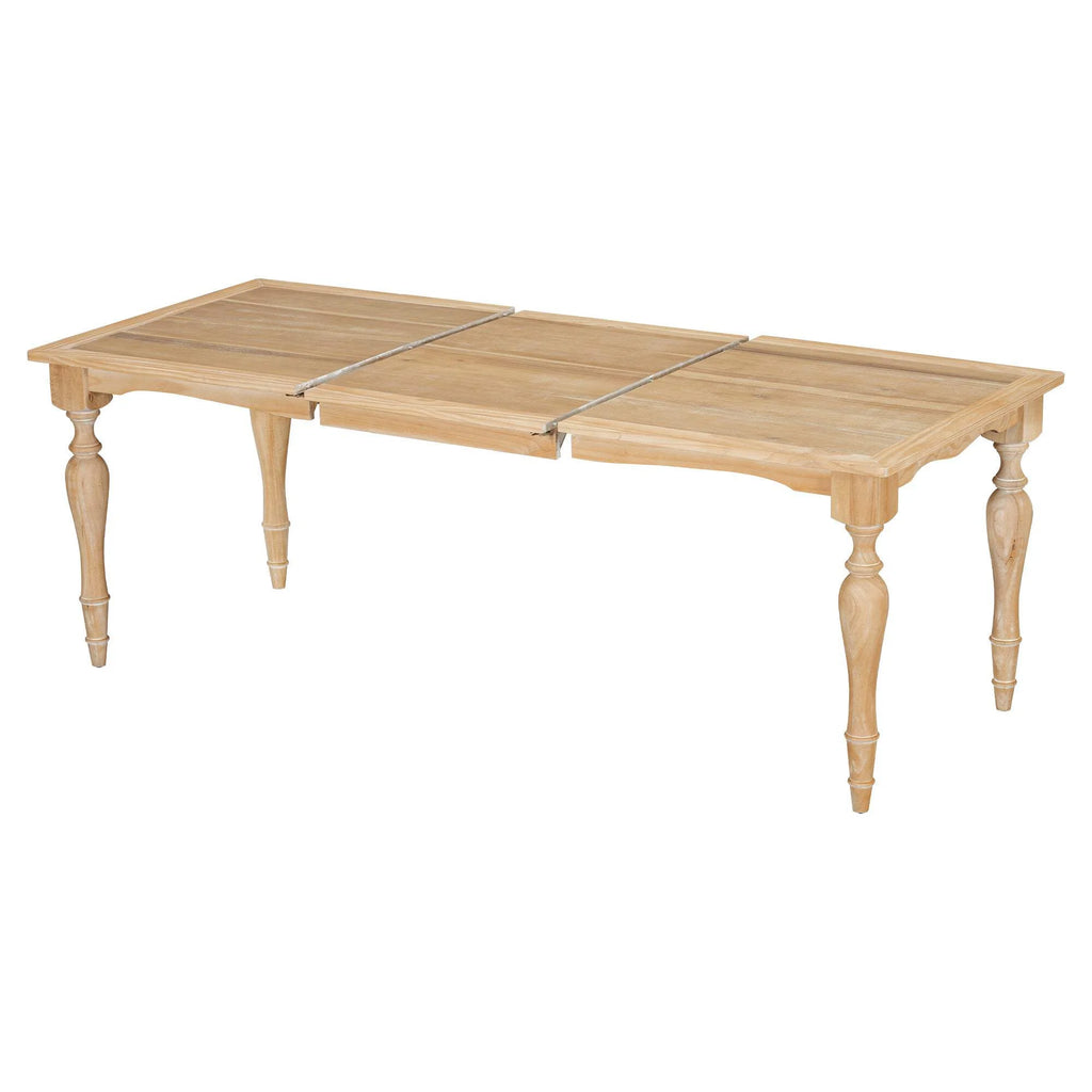 Vintage Traditional 82.7Inch Extendable Dining Table With 23.6Inch Removable Leaf, Natural Natural Seats 8 Dining Room Traditional Rubberwood Rectangular Rubber Wood