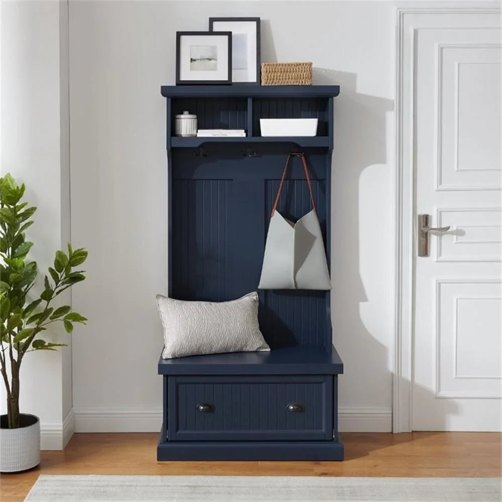 Crosley Furniture Shoreline Coastal MDF Wood Hall Tree in White