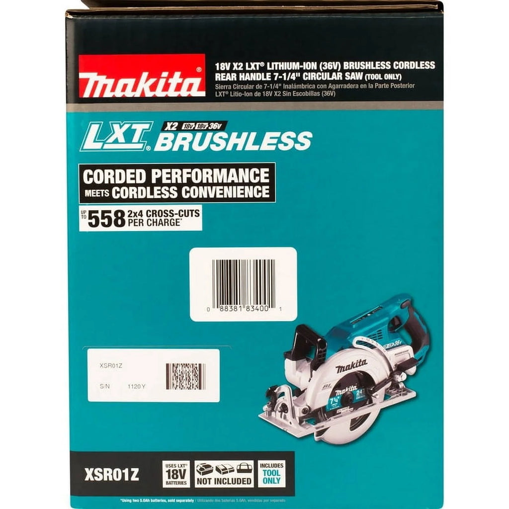 Makita Circular Saw, 7.25 in Dia, 5100 RPM XSR01Z