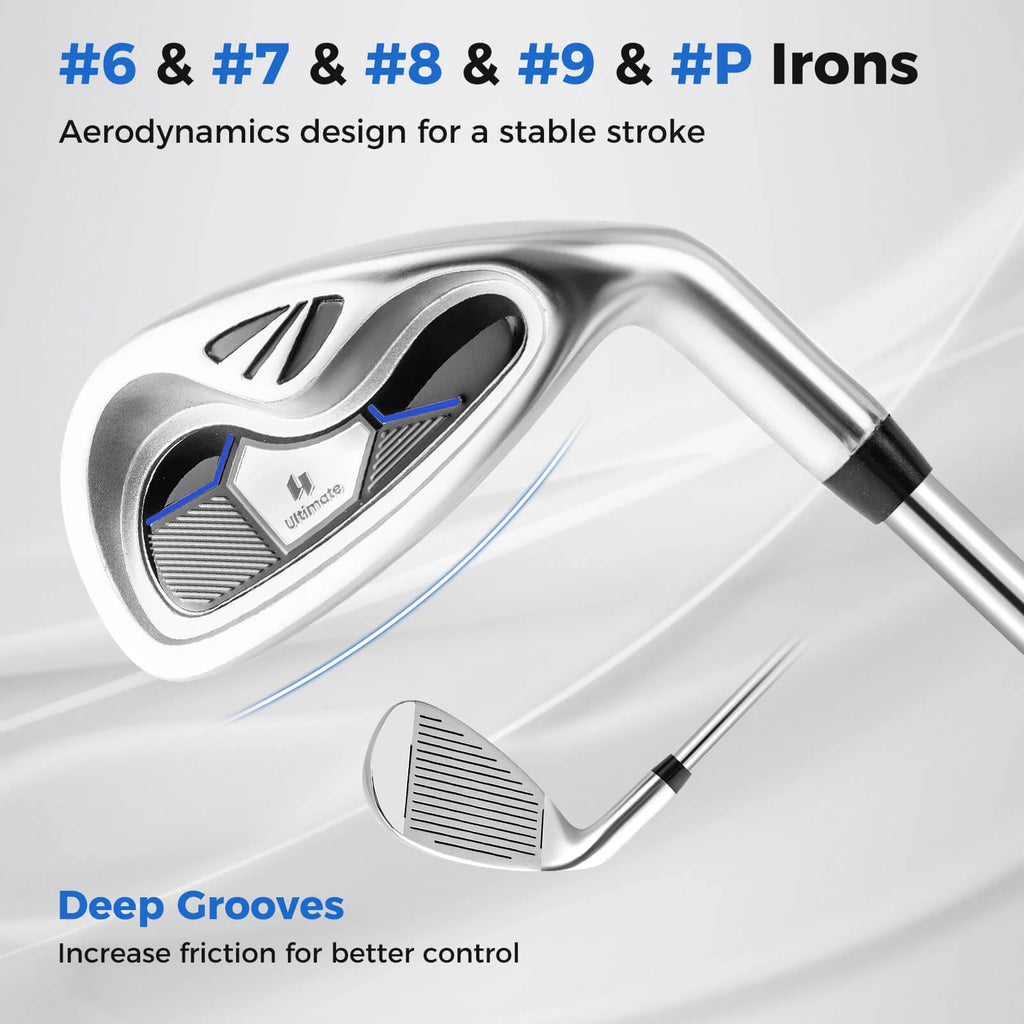 Costway Men's Complete Golf Clubs Package Set 10 Pieces Includes Alloy Driver