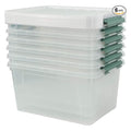 Clear Storage Bins 6-Pack, 35 Qt Plastic Storage Containers with Lids - Large Plastic Bins for Home Organization, Garage, Moving & Industrial Use - Moisture Proof, Dustproof with Latches