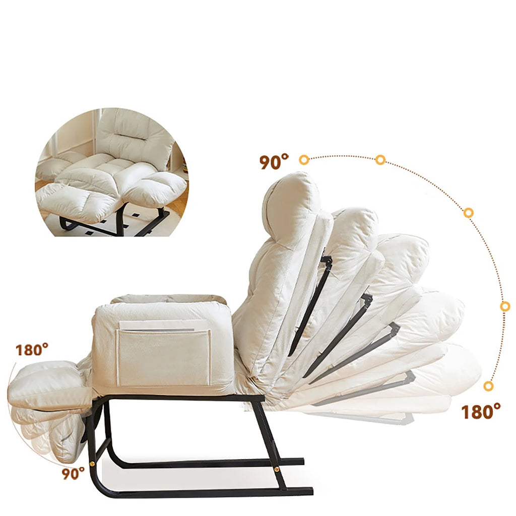HDUTNGISN Recliner Armchair with Adjustable Backrest,White