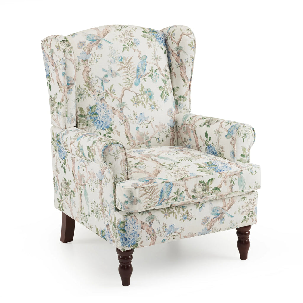 EROMMY Upholstered Accent Chair, Floral Print Fabric Armchair