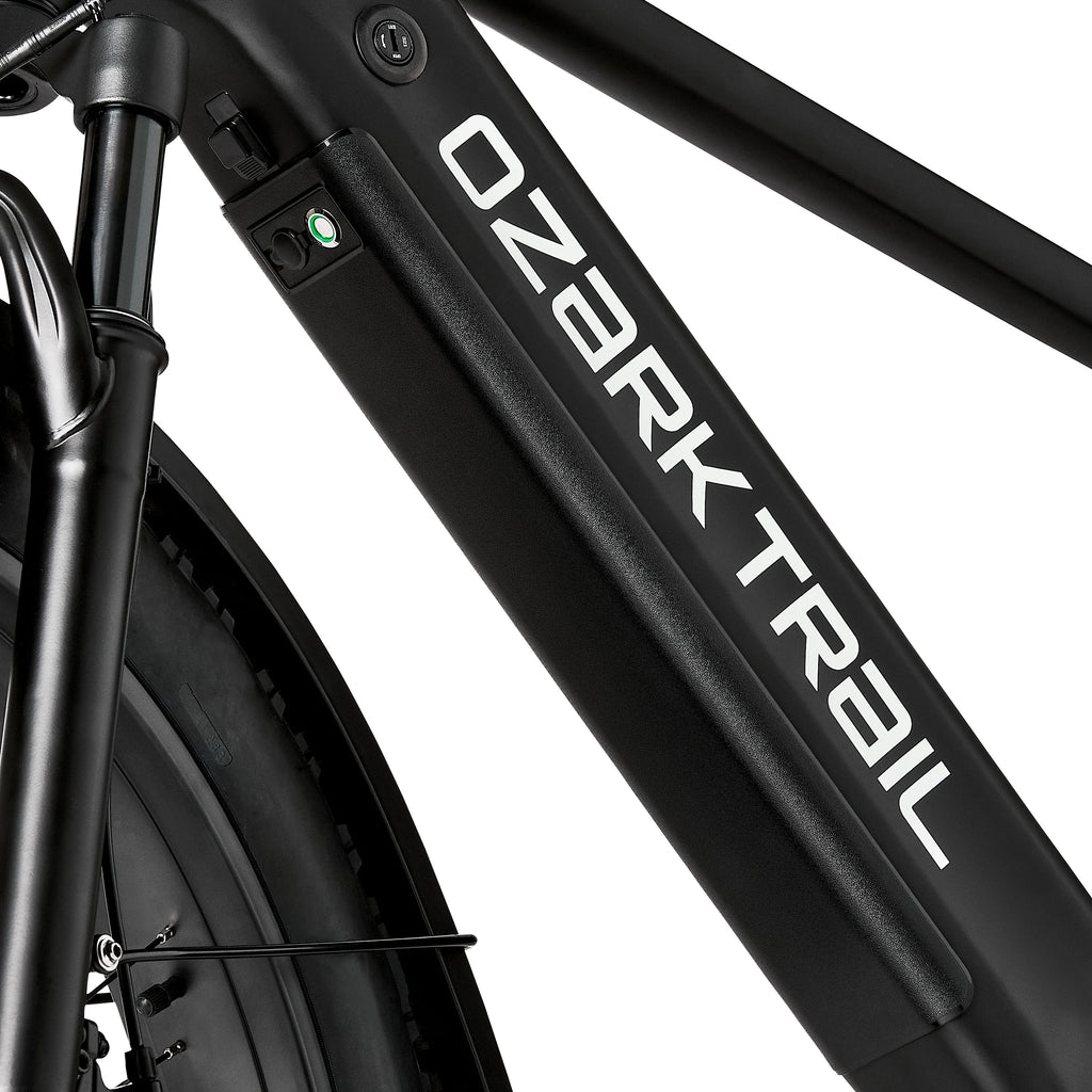26" Ozark Trail M.3 Ranger+ Electric Fat Tire Bike, 48V, Class 2, Black, Fits Riders 5'2" - 6'1", Adult