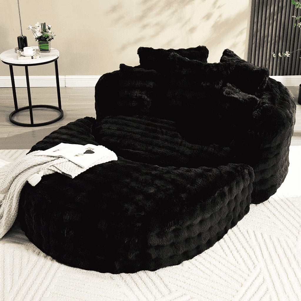 Wiilayok 58'' Oversized Chaise Lounge Chair Indoor,Thickened Backrest Sleeper Sofa Couch with Soft Pillows for Living Room, Gray