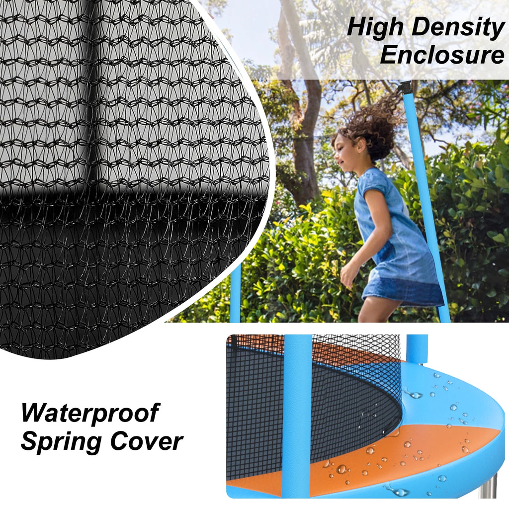 SHINPT 14ft Trampoline for Kids, Outdoor Trampoline with Net, Big Trampoline with Basketball Hoop and Ladder, Heavy Duty Trampoline with No-gap Design, Backyard Trampolines for Adult