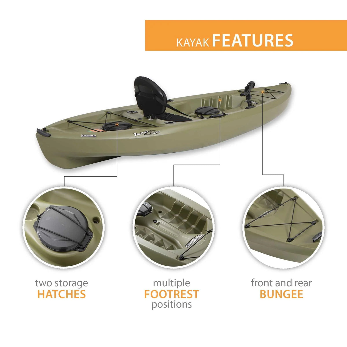 Lifetime Tamarack Angler 100 Fishing Kayak - Olive Green (90539)