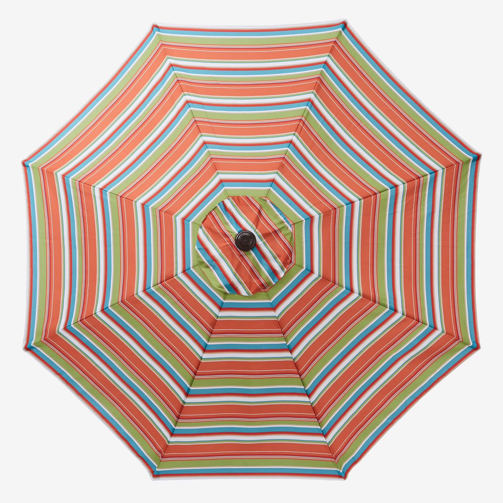BrylaneHome Outdoor Tilt-And-Crank Umbrella With 8 Sturdy Steel Ribs Heavy Duty Fade-Resistant Tilting Shade Patio Garden Backyard Décor Pool Home