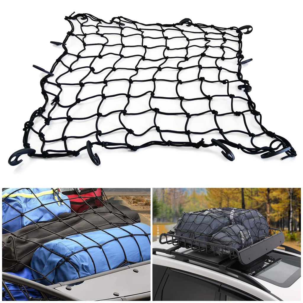 MeeFar Universal Rooftop Roof Rack Steel Cargo Carrier Basket Size 51" X 36" X 5" + Soft Shell Waterproof Cargo Bag 15 Cu.ft (44" 34" 17") Combo