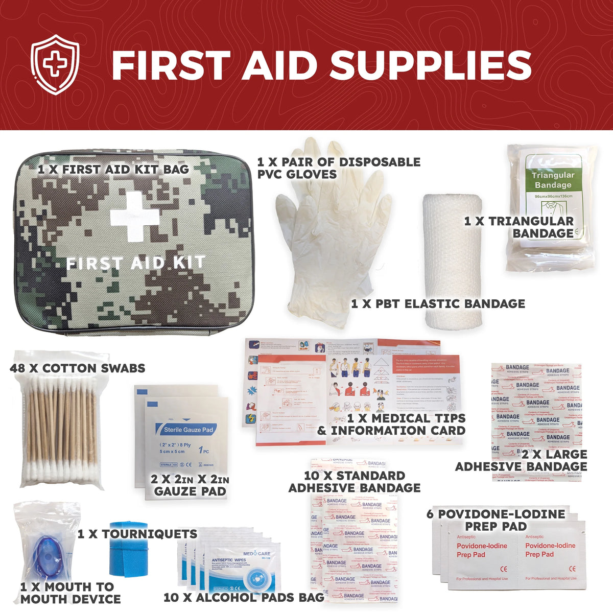 Pre-Packed Emergency Survival Kit/Bug Out Bag for 2 - Over 175 Total Pieces of Disaster Preparedness Supplies for Hurricanes, Floods, Earth Quakes & Other Disasters, Black