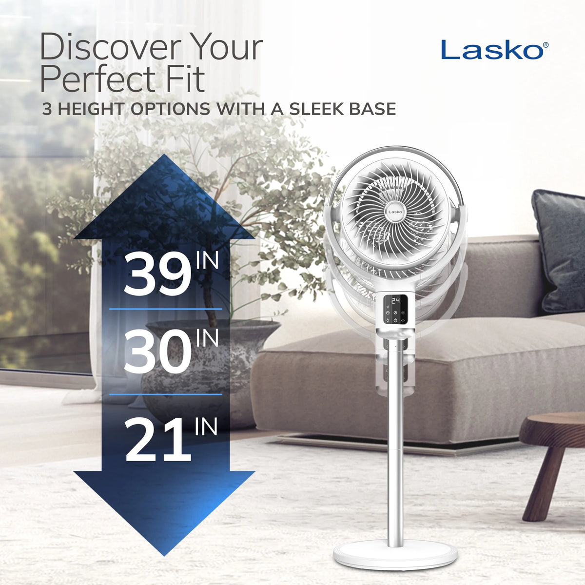 Lasko Whirlwind 7�� 24-Speed Orbital Motion 25ft/s Airflow Remote Control Pedestal Fan, APDC301