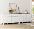 WAMPAT Large Buffet Cabinet with Storage, 2-in-1 Kitchen Storage Cabinet with 4 Drawers and 8 Doors, Accent Coffee Bar Cabinet with Adjustable Shelves for Dining Room, Living Room, Entryway