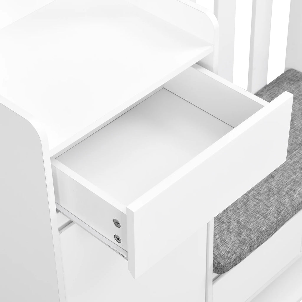 Harper & Bright Designs Farmhouse Hall Tree with Bench and Shoe Storage, Mudroom Bench with Coat Rack and Adjustable Shelves for Hallway, Living Room, White
