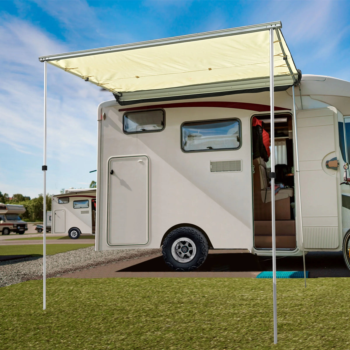 Yescom Vehicle Awning with Blackout Coating 6.6x8.4' Car Roof Rack Overlanding Shade for SUV Camping Travel