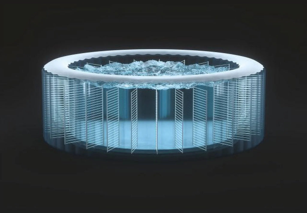 Intex PureSpa Plus 6 Person Inflatable Round Hot Tub with 170 AirJets, Blue
