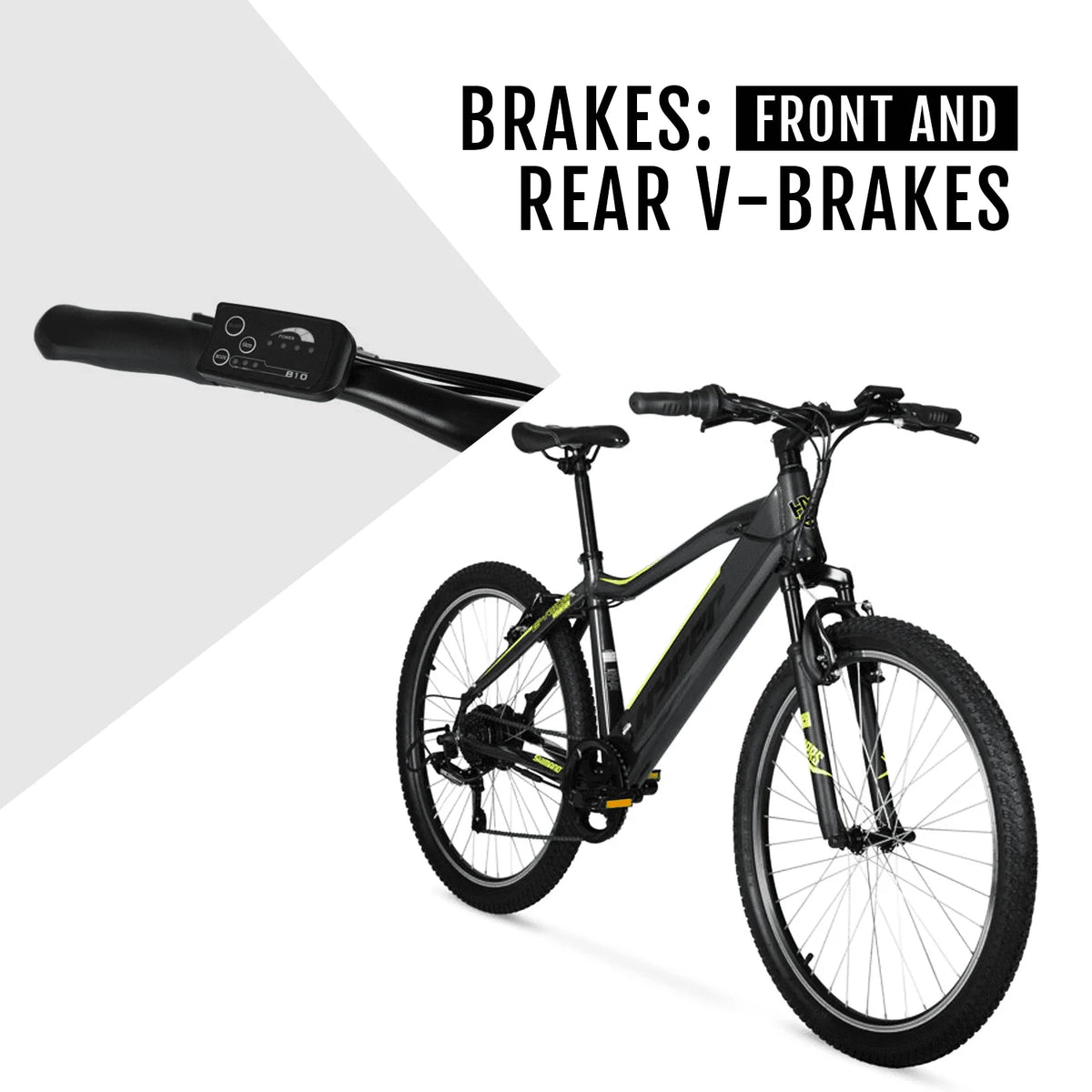 Hyper Bicycles 26" 36V Electric Mountain Bike for Adults, Pedal-Assist, 250W E-Bike Motor, Black