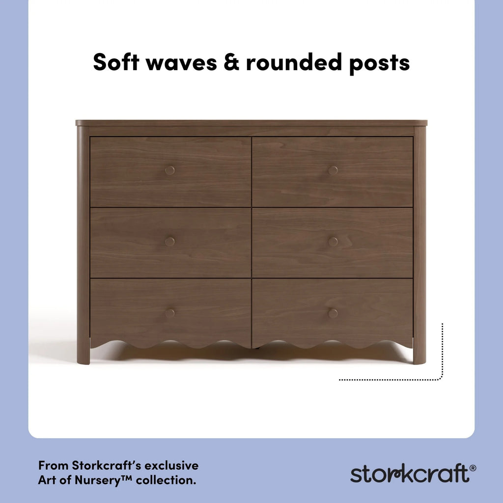 Storkcraft Casablanca 6 Drawer Nursery Dresser, Sage