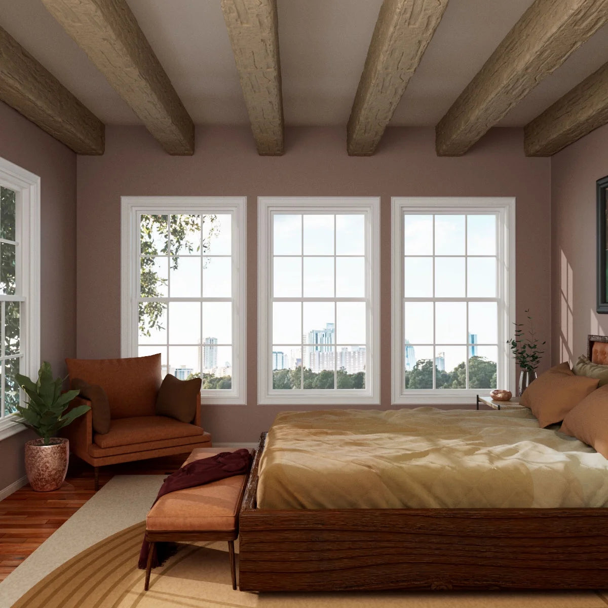 Ekena Millwork 3 1/2"W x 3 1/2"H x 120"L 3-Sided (U-Beam) Salvaged Timber HeritageTimber Faux Wood Ceiling Beam, Kona Brown