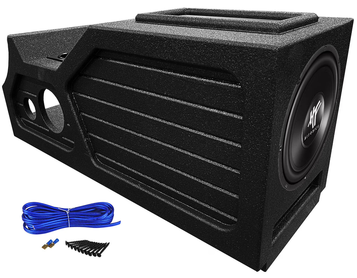 Hifonics 12" Subwoofer+Center Console Sub Box Enclosure For 2007-13 Chevy/GM