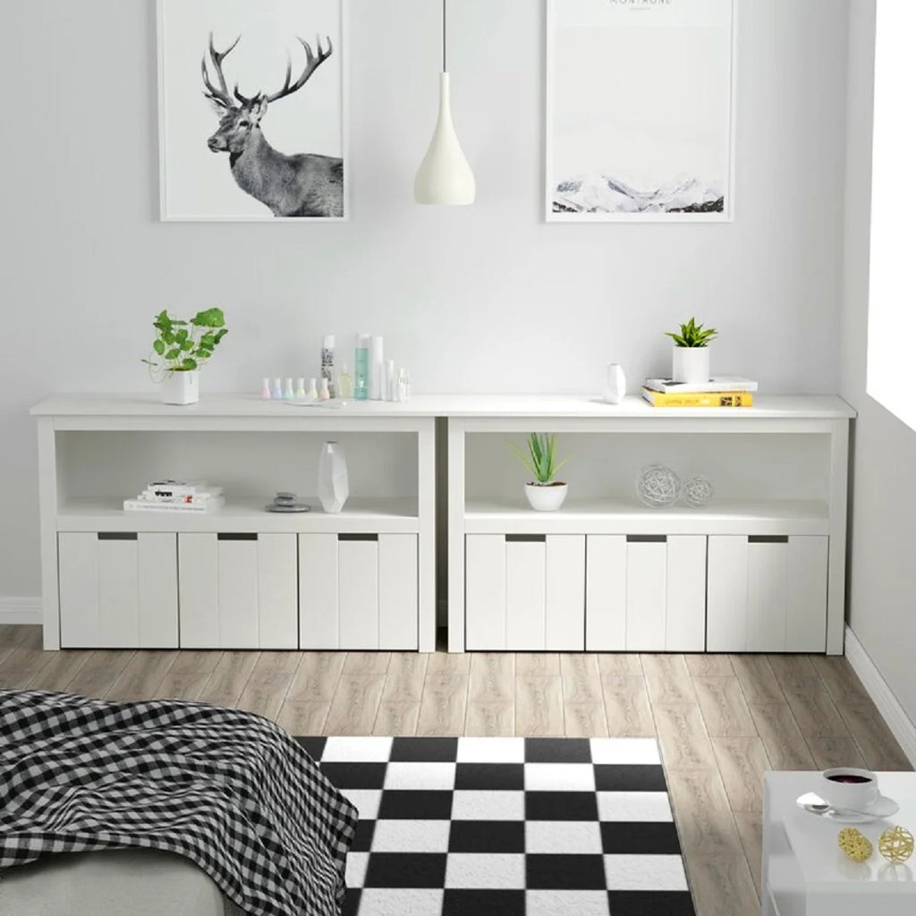 Homfa Kids Toy Storage, Cubes Storage Bins with 3 Drawers, White Toy Box with Shelves and Wheels